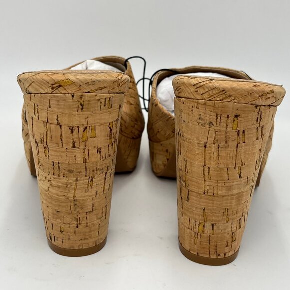 New Torrid Tan Platform Cork Heels - Size 8W - Picture 6 of 7